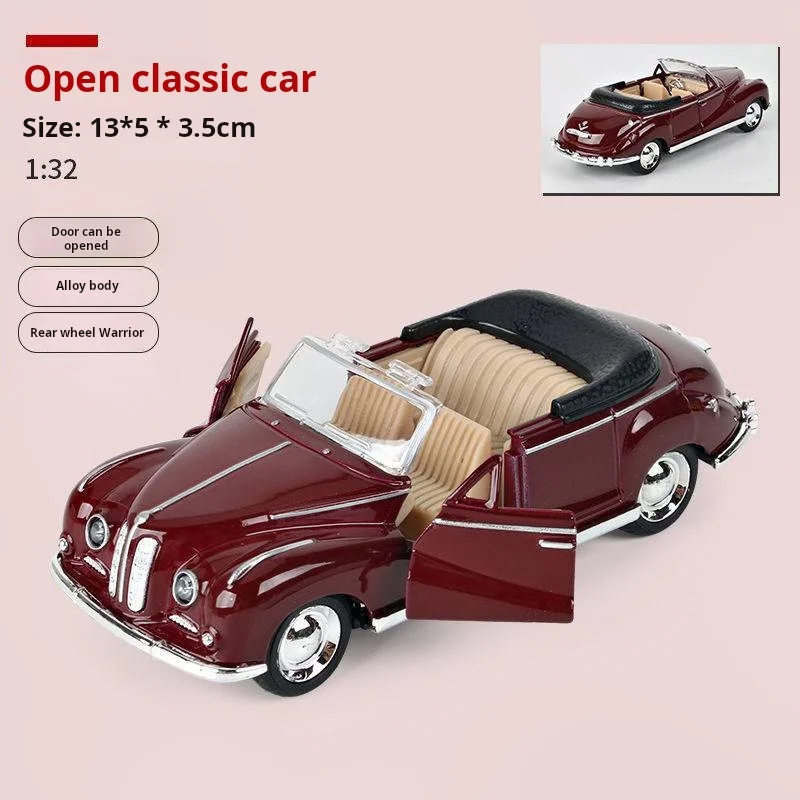 Modelo de coche clásico de aleación 1:32, adornos de coche de juguete para niños, modelo de coche extraíble, juguete para niño, juguete educativo fundido a presión