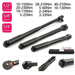 2-230N.m Adjustable 1/2'' 3/8'' 1/4'' Torque Wrench Round Tube High Precision Torque Wrench for Car Bike Automotive Hand Tools