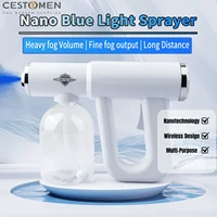 Nuevo pulverizador de peluquero con luz azul Nano de 300ML, pistola nebulizadora de pulverización inalámbrica de vapor para después del afeitado eléctrico USB para herramientas atomizadoras de jardín