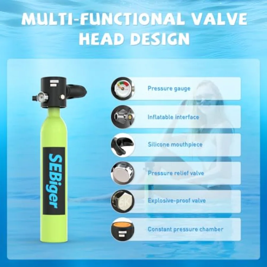 Mini scuba tank for underwater exploration aviation aluminum black DOT certified with extended diving time view 3