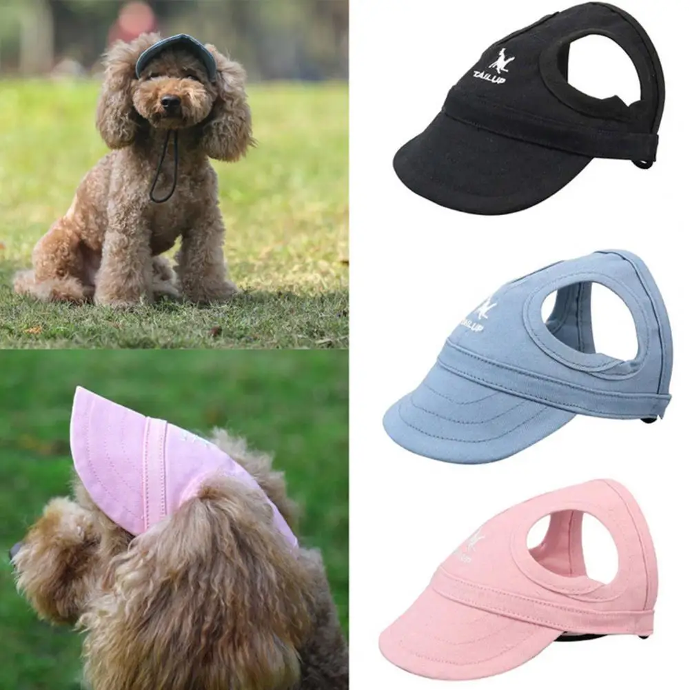 Excellent  Dog Peaked Hat Lightweight Colorful Puppy Baseball Cap Pet Headgear Adjustable Canvas Pet Headwear Pet Accessories