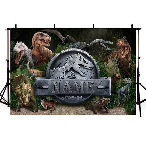 Imagen 2 del producto Mehofond Animal World dinosaurio telón de fondo para fotografía bebé fiesta de cumpleaños telón de fondo fondos personalizados para estudio fotográfico
