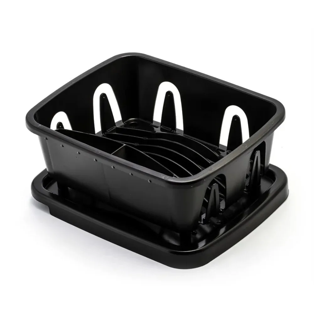 Mini Dish Drainer & Tray, Black (Eng/Fr)