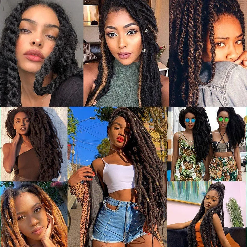 H&STAR 18Inch Kinky Premium Synthetic Marley Twist Braiding Hair Long Afro  Fiber  Hair Extensions  Marley Hair Crochet Braids