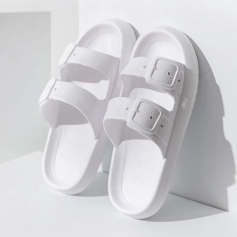 Buckle Summer Indoor Eva Slides Bathroom Slippers Home Sandals Slippers Men Women Non-Slip Household Family Bath Shoes