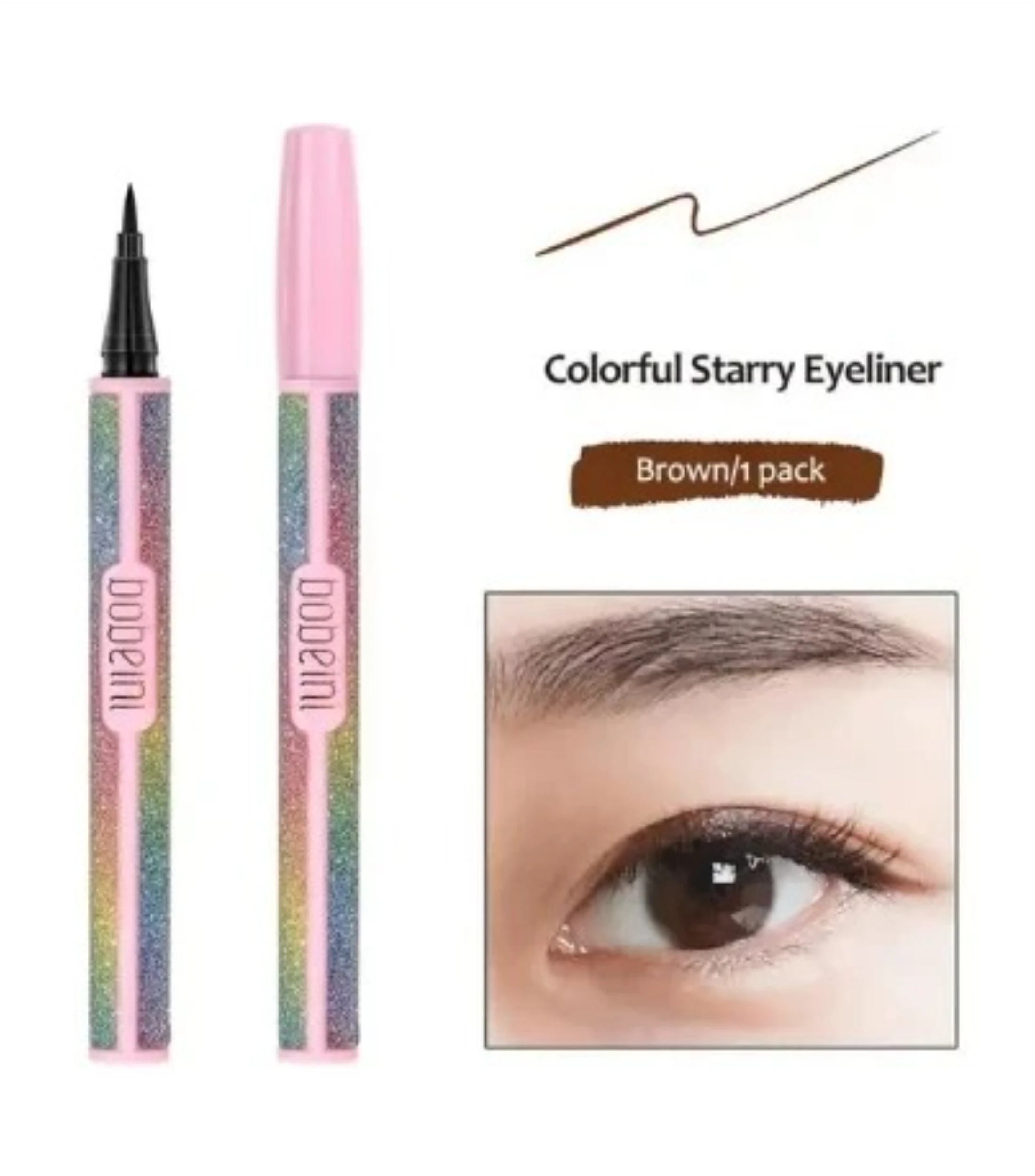 2-kleuren langdurige vloeibare eyeliner Ultrafijne borstel Eyeliner Pen Make-up Dames Eyeliner Oogcosmetica Beste waterdichte sneldrogende
