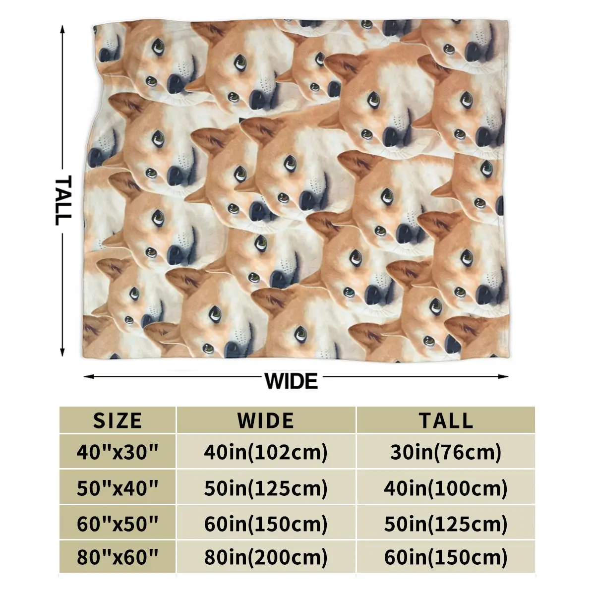 Doge Shiba Inu Memes Blanket Soft Warm Flannel Throw Blanket Plush for Bed Living room Picnic Travel Home Sofa