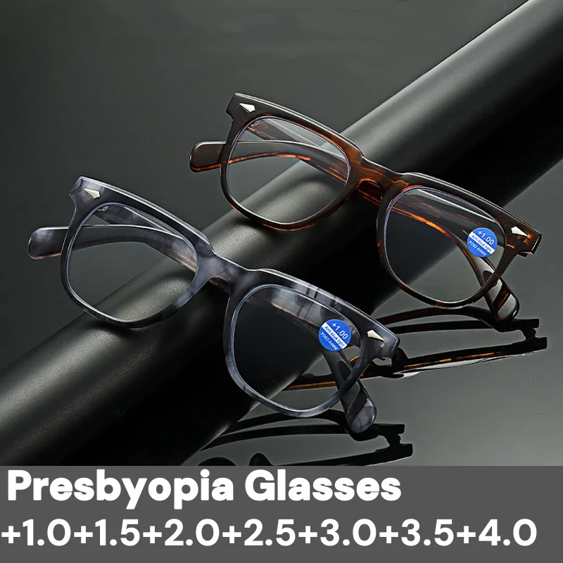 

New Square Frame Reading Glasses Retro Printing Glasses Frame Men Women High-definition Presbyopia Glasses Farsighted Eyewear