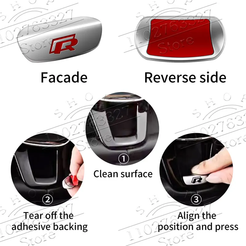 Auto Interior Metal GTS Emblem Car Steering Wheel Stickers Accessorie For VW Polo Golf CC Passat  Scirocco Tiguan Decoration