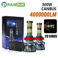 PANDUK luz de coche 20 lados 3D 360 300W 4000000LM H8 H3 H7 H9 9006/HB4 9005/HB3 H4 H11 H1 H13 bombilla de faro Led luz de coche 12V 24V