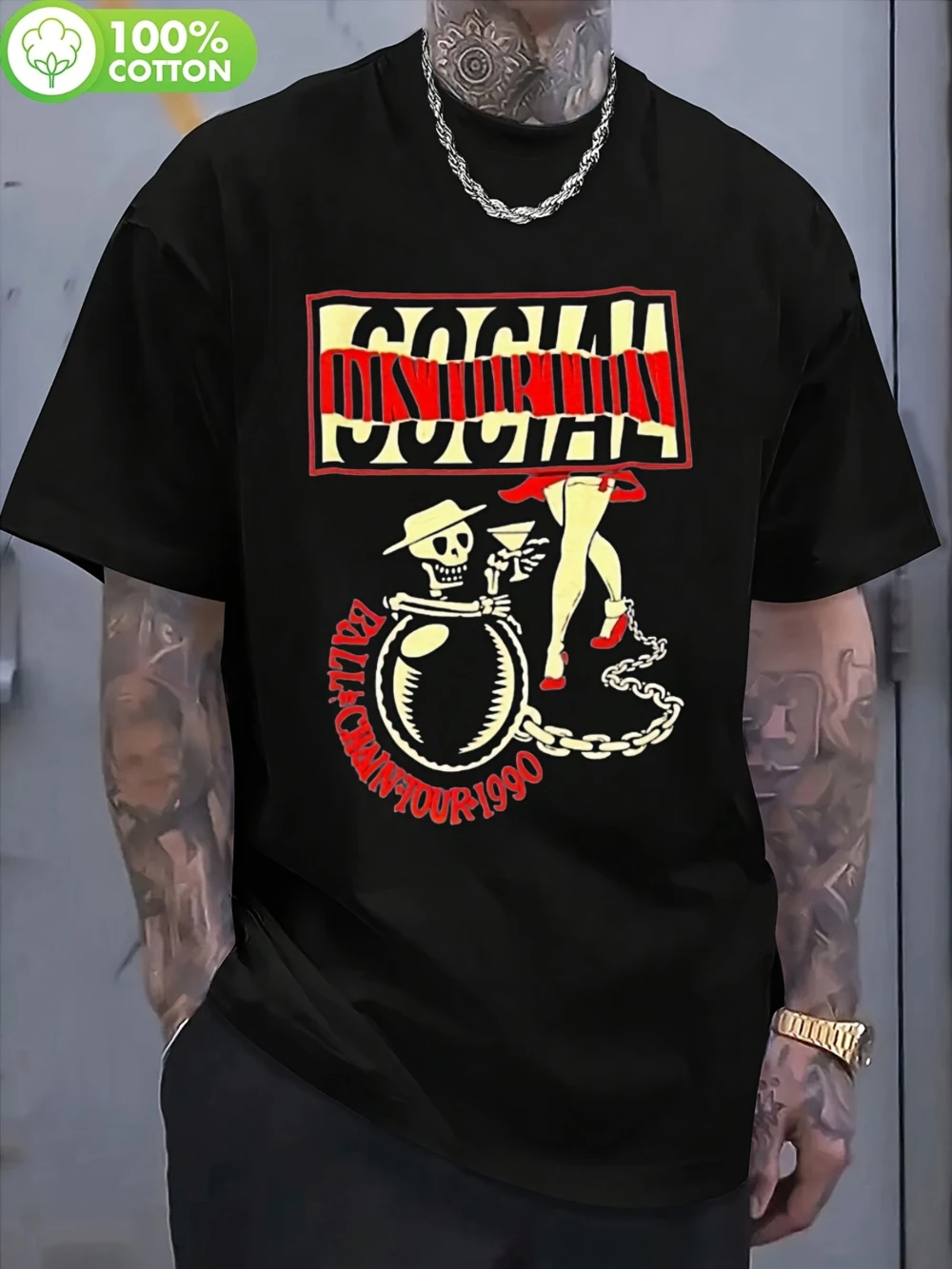 Camiseta da Banda Social Distortion, Punk Rock, Tour de 1990, Lavável na Máquina, Impressão Social Distortion em Preto, Presente Perfeito para Homens