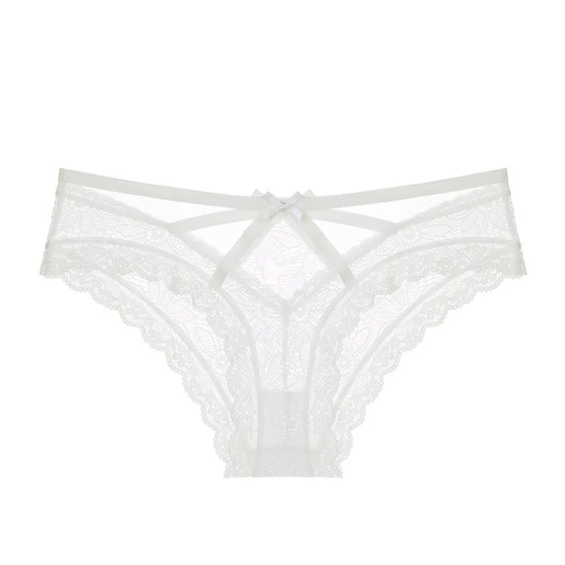 French Hot Selling Sexy Bow Lace Underwear Briefs Women Sweet Ultra-thin Breathable Panty Comfortable Low Waist Triangle Panties