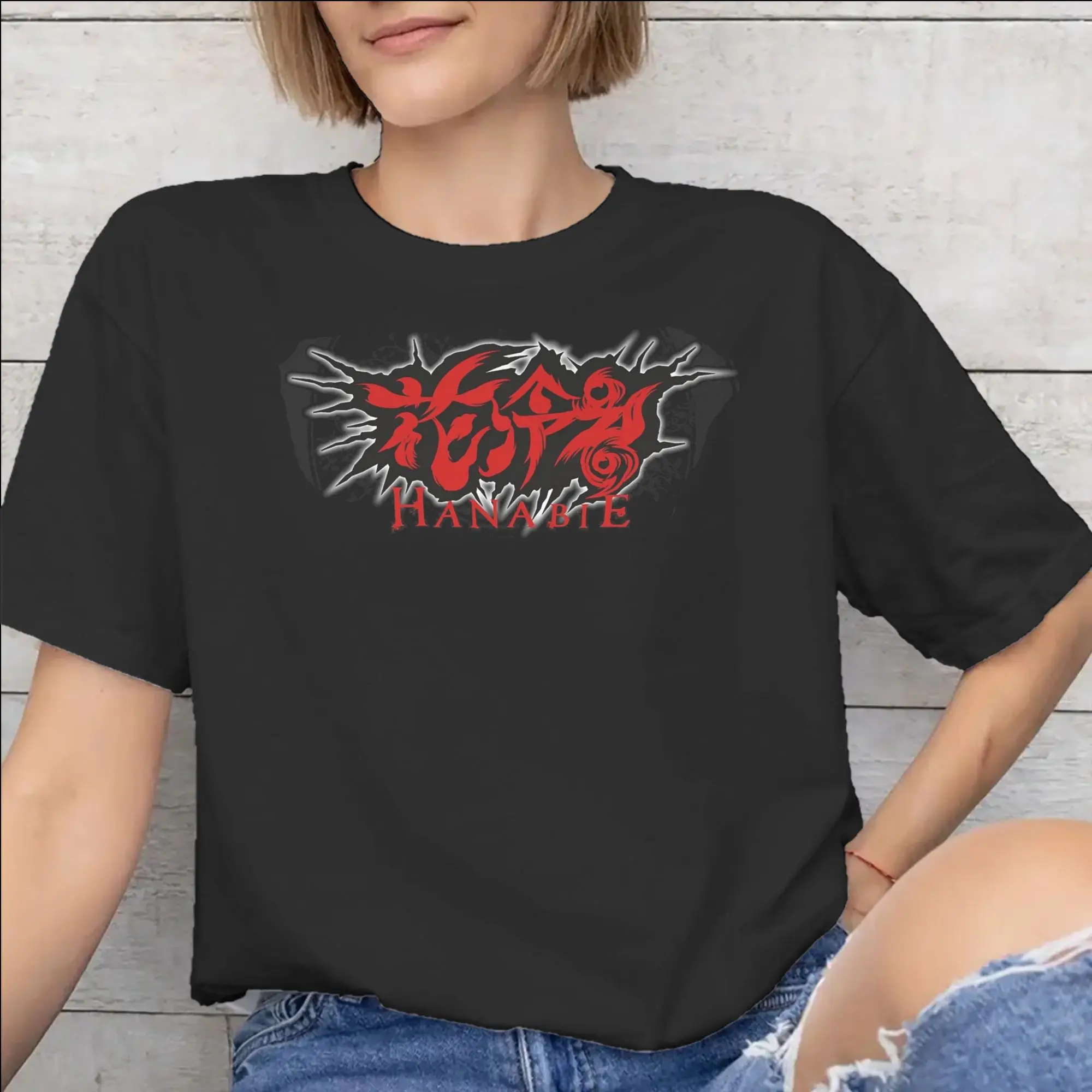 Graphic Printing Hanabie Band  T Shirt For Unisex  Pure Cotton Tee Shirt Short Sleeve Tops
