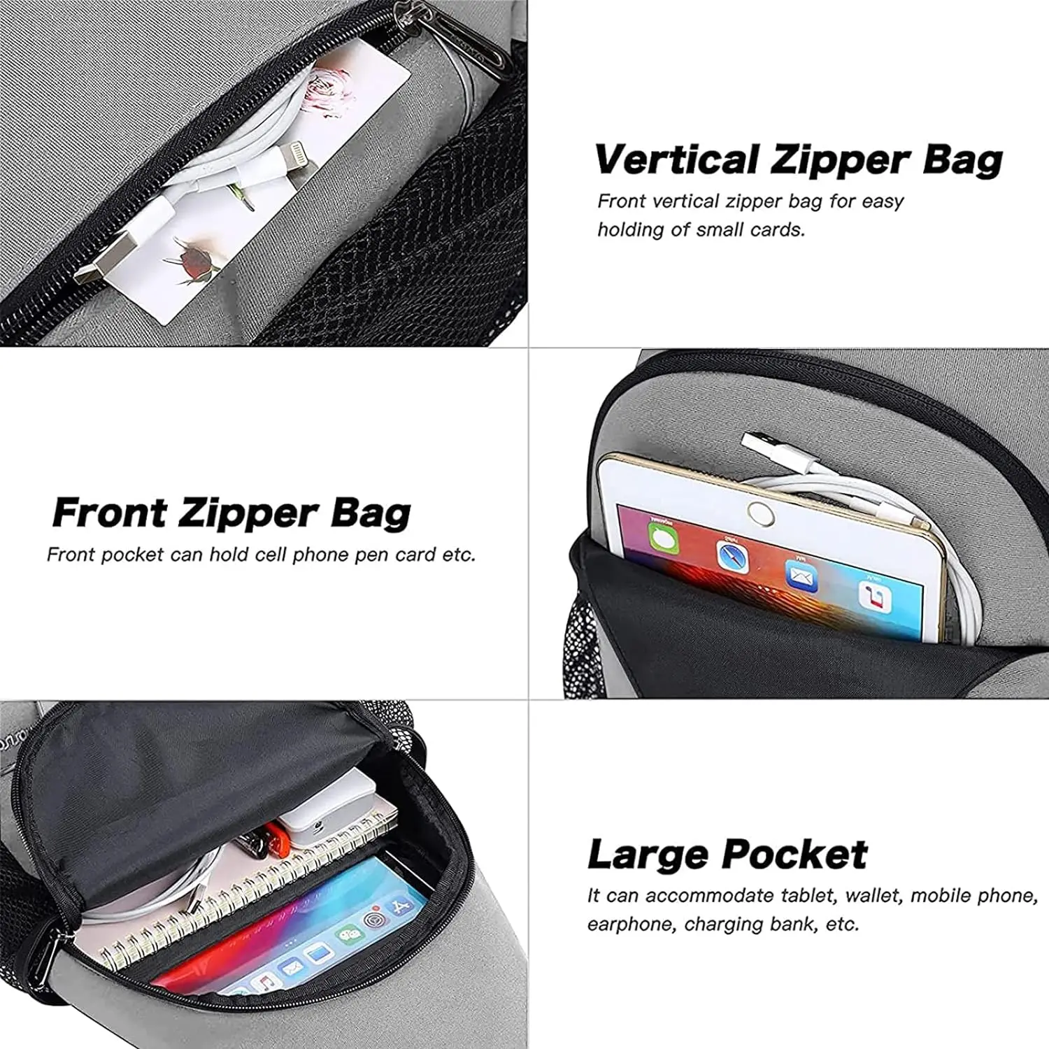 2024 Men\'s Chest Bag One Shoulder Bag Multifuncional Outdoor Cross Bag Sports Travel Crossbody Bags Casual Sling Backpack Women