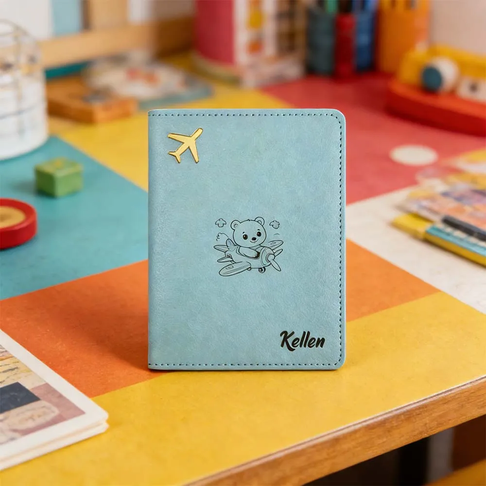 

1pc Personalized Name Passport Cover Son Gift Leather Craft Passport Cover Compact