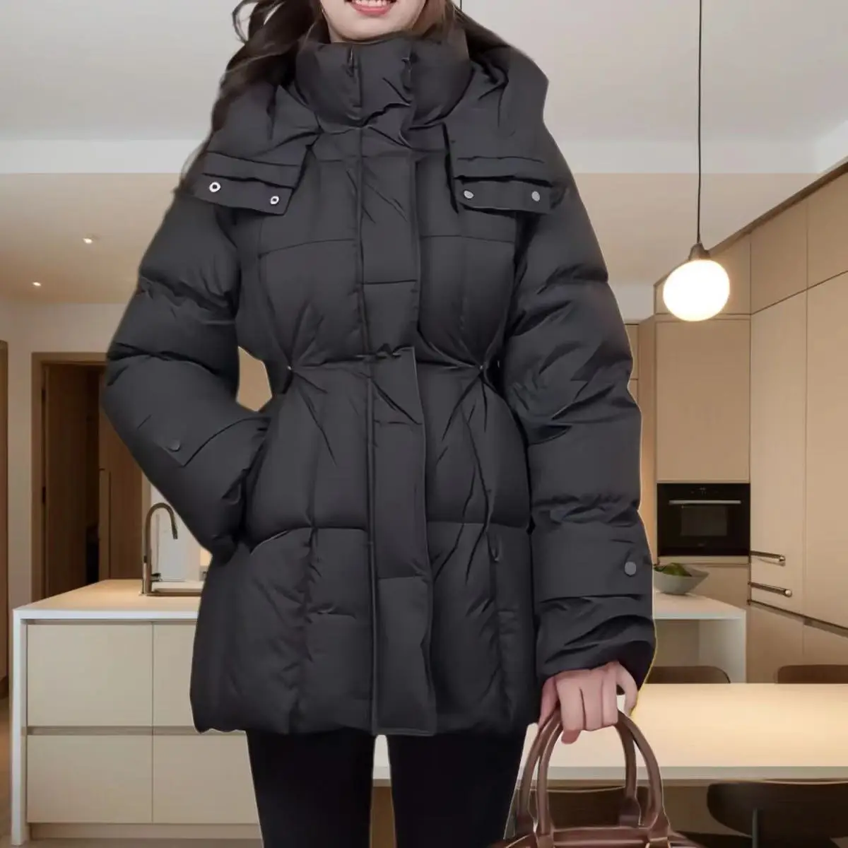European Style Down Jacket With Large Fur Collar, Popular And Fashionable, Overcoming The Lingge Style, Women's Winter New 2026