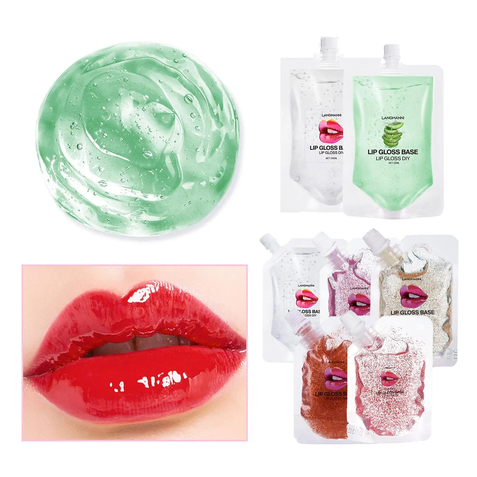 Lip Gloss Base Material Natural Ingredients Clear Shine Gel for Creating Custom Lipsticks and Beauty Makeup Products