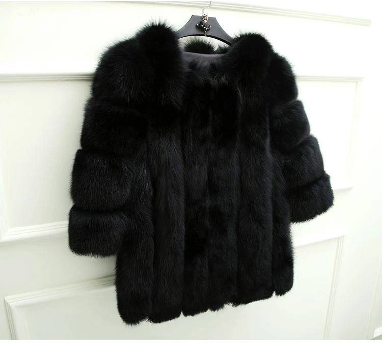 2024 New Elegant Fake Fox Fur Jacket Women Winter Fashion Faux Fox Fur Jackets Woman Warm Artifical Fox Fur Coats Ladies