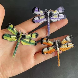 4.5*6CM/Simulated Dragonfly Fabric Applique Patches Thermocollant Iron On Embroidered Sticker for Clothing,Jacket Repair Patch