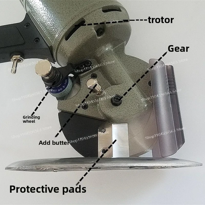 YJ-125A Handheld Electric Fabric Cutter with Round Blade for Textile and Cloth Cutting