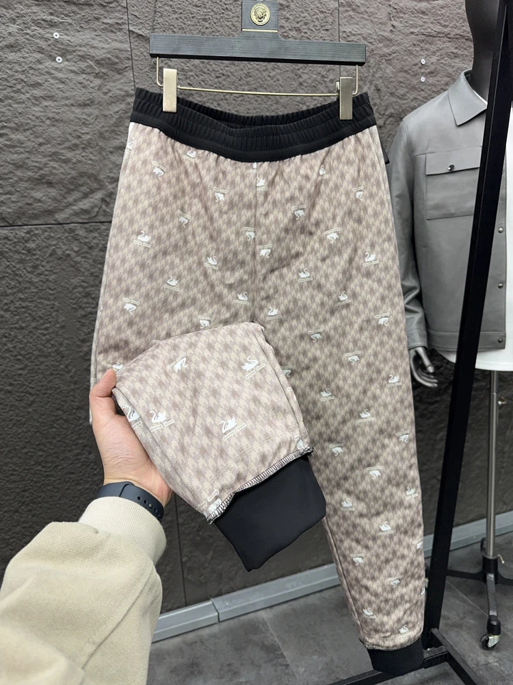 

Мужские брюки Thiened 90 Du down Slim Fit, повседневные пуховые брюки, зимние теплые брюки, модные городские длинные брюки для молодежи