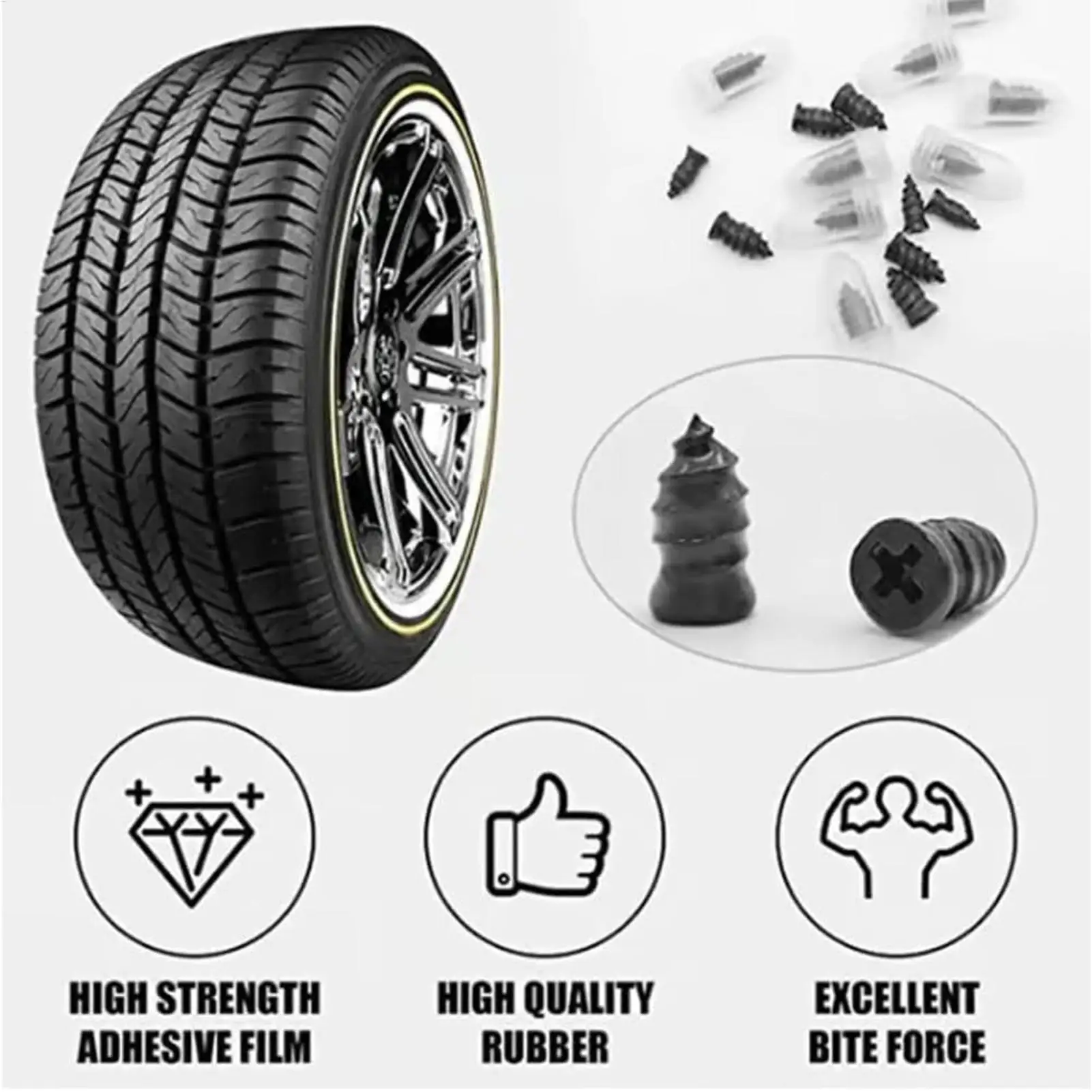 

Tire Plug Screws Kit Professional Self-Service 30-Piece Screw-in Tire Repair Plugs Fast Tool For Truck SUV RV Motorcycle