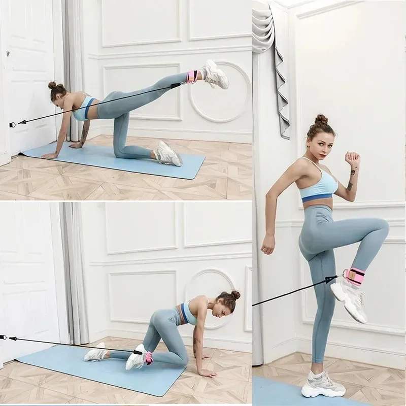 Ankle Straps Resistance Bands Set for Men & Women Fitness Workout Exercise Equipment Ankle Weights Yoga Elastic Fitness Band Gym