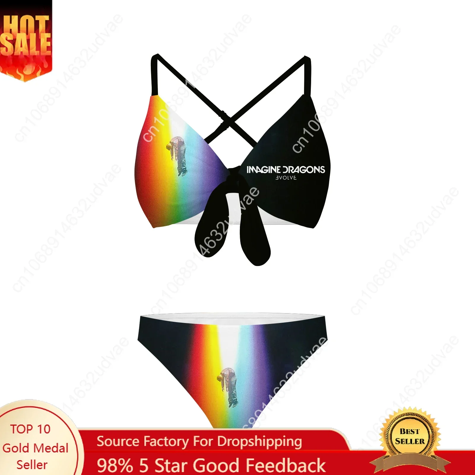 Imagine Dragons Bathing Suits Cross Strap Suspenders Swimsuits Womens Personalized Bikini Pool Swimwear Customized Beachwear