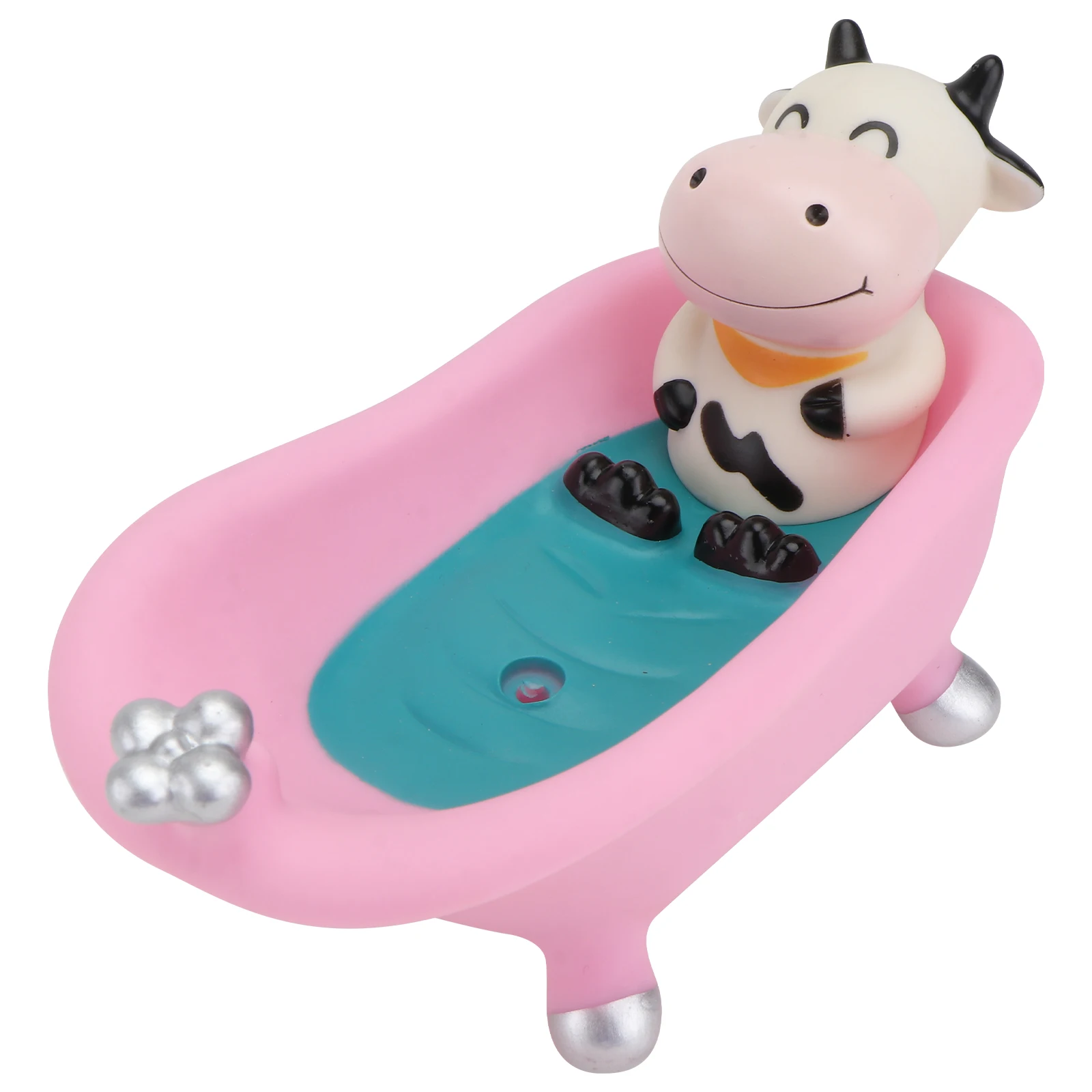 

1pc Cartoon Bathtub Cow Cute Animal Tub Drainage Holder Drain Box Bathroom Soap Case Box Bathroom Soap Case Summer
