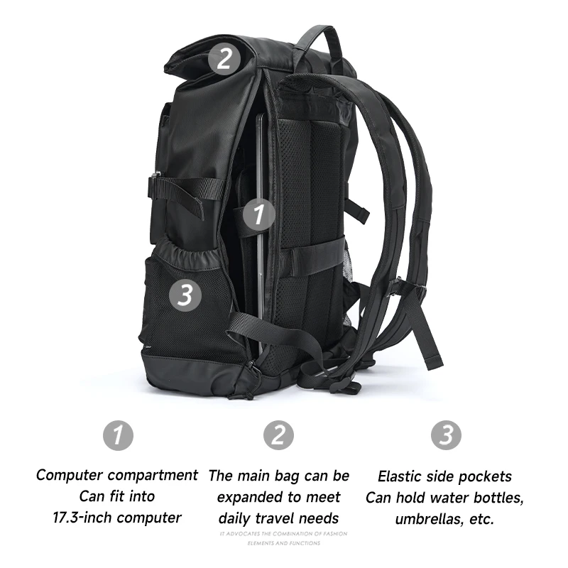 dasein faux leather fashion backpack bag Rhinestone Accent 19-INCH COMPUTER BACKPACK WITH Model:Magnetic Separate zippered laptop compartment Asceticism