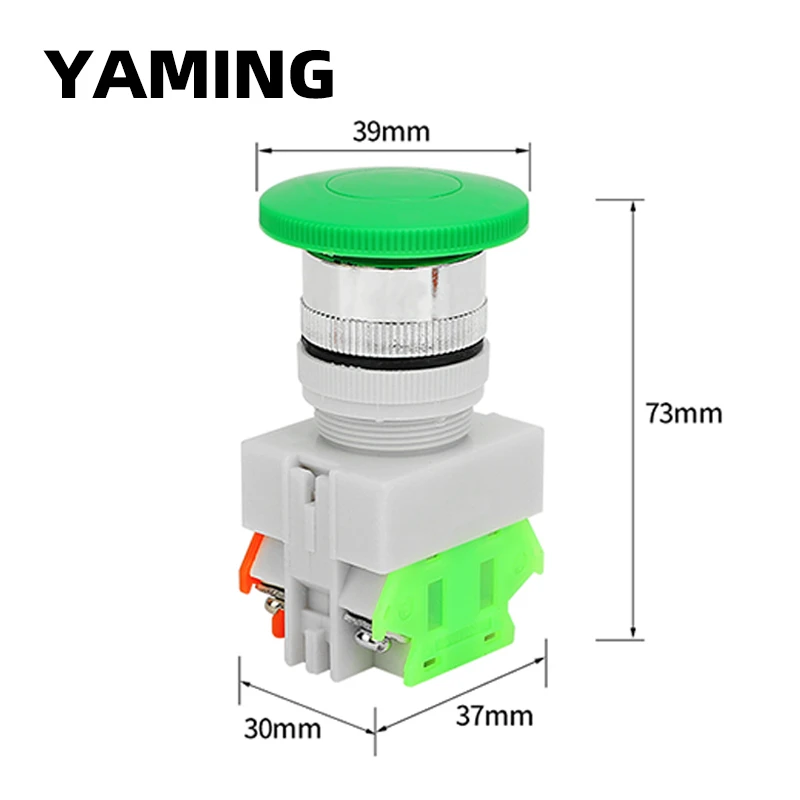 Interruttore a pulsante LAY37-11M (PBC) Y090-11M LAY7-11M Testa a fungo Foro di montaggio con apertura da 22 mm