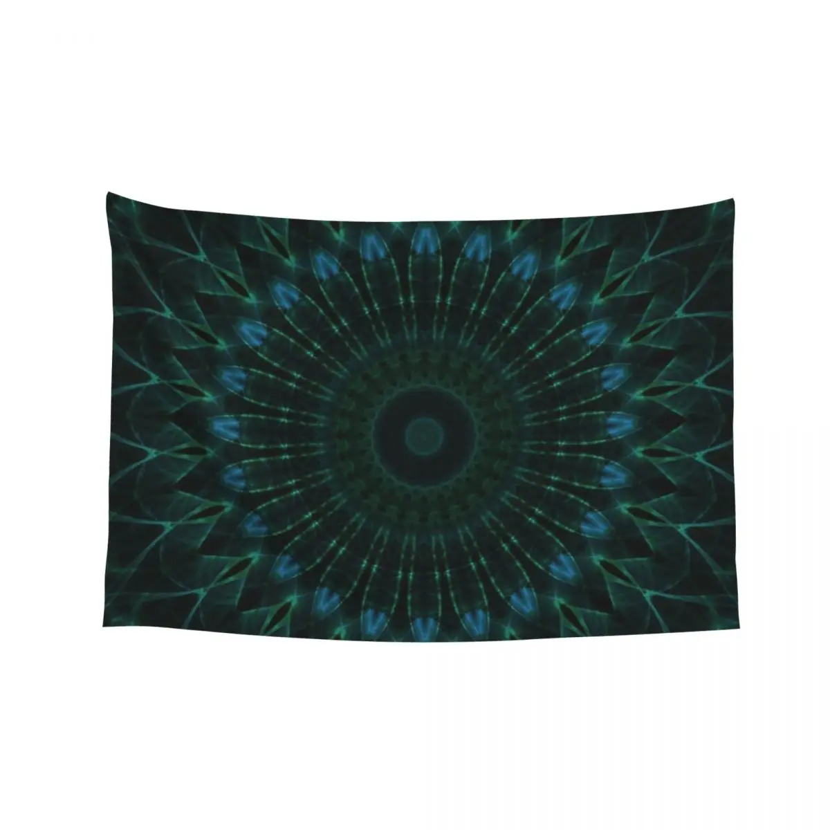 

Mandala in dark green and blue tones Tapestry Bedroom Decoration Room Decorating Aesthetic Tapestry