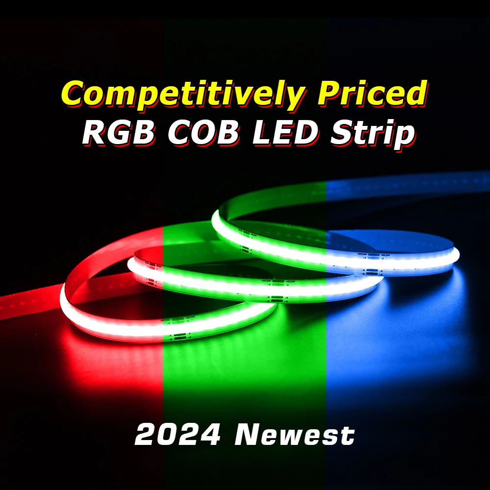 

RGB COB LED Strip 576 LEDs/m Dimmable FCOB Led Tape Lights Colorful Rope Lighting 24V ceiling bedroom christmas decoration