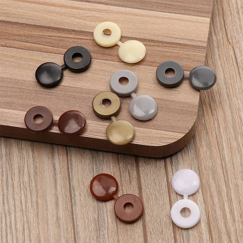 25~100Pcs Hinged Plastic Screw Cap Cover Fold Snap Protective Cap Button For Car Furniture Decorative Nuts Cover Bolts Hardware