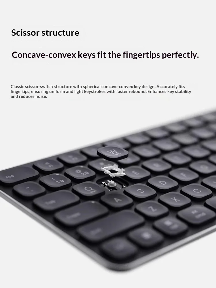 Rapoo E9300G Wireless Keyboard 3.9mm² Light Scissors Foot Fits Finger Pulp Multimode Connection Office Keyboard Pc Accessories