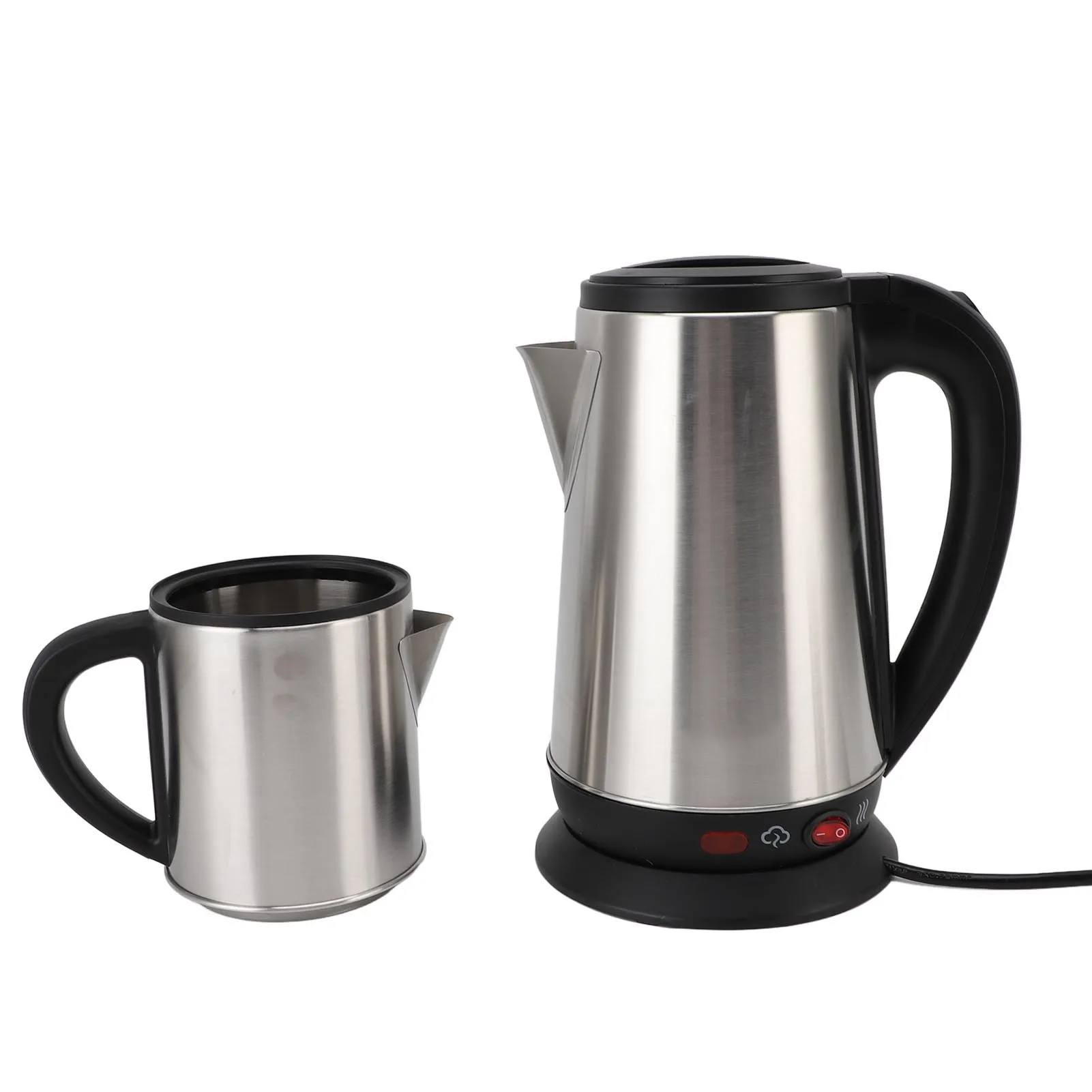 

Turkish Teapot Set Electric Turkish Kettle Detachable Infuser Easy Cleaning 1L and 2L Stainless Steel for Black Teas