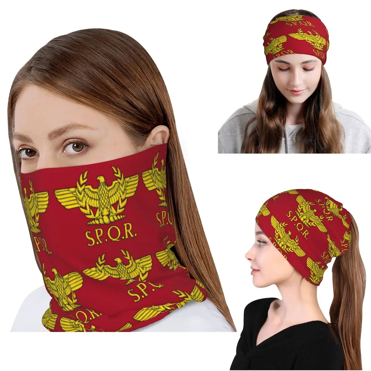 

Rome SPQR Roman Bandana Neck Cover Magic Scarf Multi-use Headwear Beanies Hat for Men Women Adult Winter