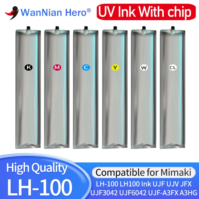 600mL UV Ink Cartridge With chip Compatible for Mimaki LH-100 LH100 Ink UJF UJV JFX UJF3042 UJF6042 UJF-A3FX A3HG Inkjet Printer