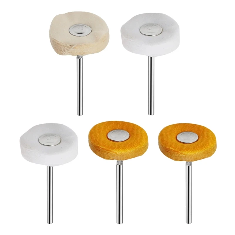 Vải Nỉ Mài Đầu Chà Nhám Mài Mòn ĐỆM PHỒNG Bánh Xe 2.35-3mm Chuôi Sợi Cotton Đánh Bóng Bàn Chải Mini cho Máy Khoan
