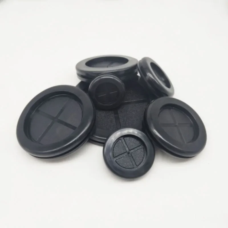 Rubber Round Electrical Wire Gasket Double-sided  Protect Black Grommet Blanking Hole Firewall Hole Plug Plastic Dustproof Coil