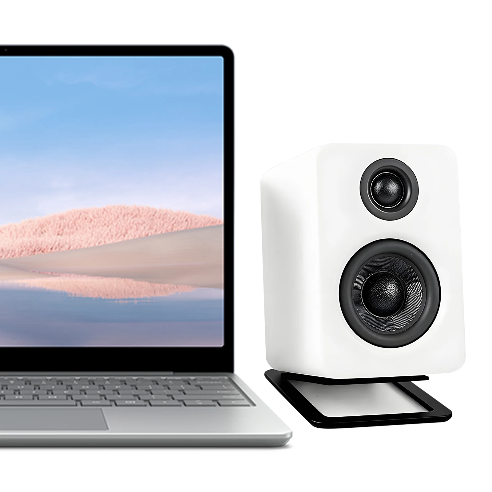 Tilted Desktop Speaker Stand Supports 8 Lbs Computer Speaker Stand Damping Foam Padding Speaker Support Base for PC Speakers
