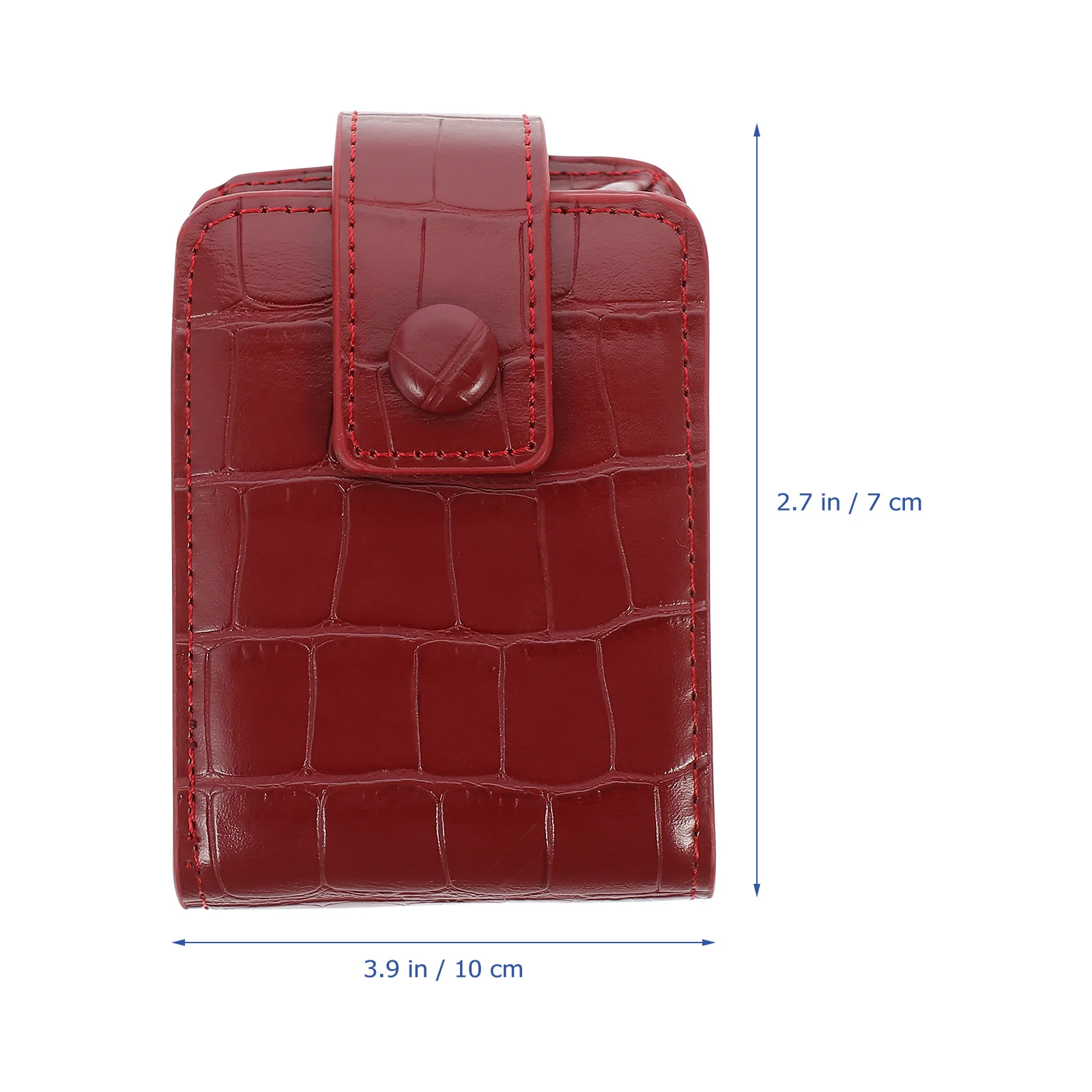 Lippenstifttasche, rote PU-Tasche, tragbarer Make-up-Organizer mit Spiegel, PU-Lippenstift-Tasche