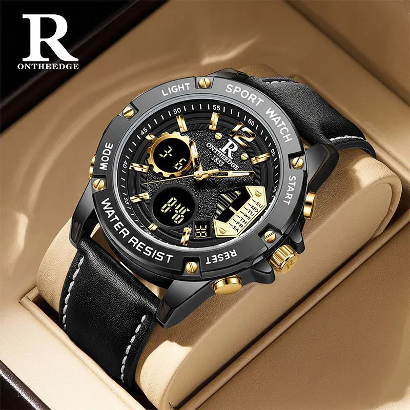 Swiss brand ONTHEEDGE multi-functional fashion large dial sports watch men's waterproof electronic watch watch