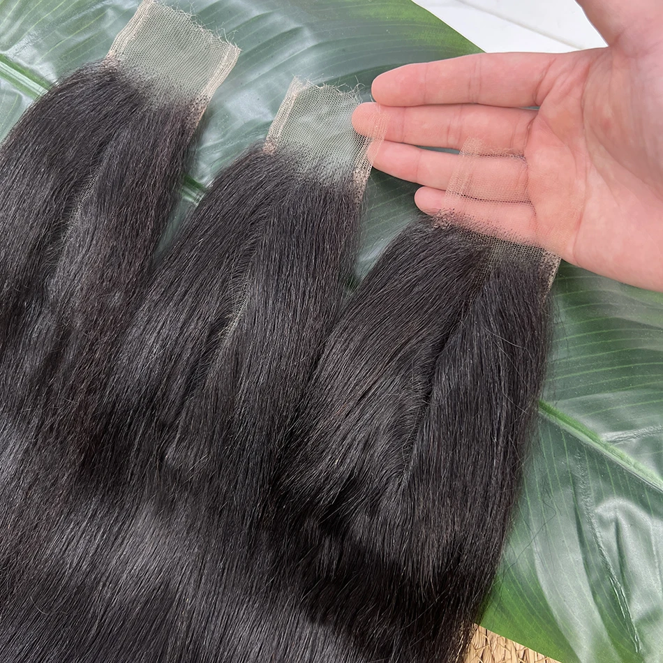 ضوء ياكي مستقيم 2x6 HD الدانتيل إغلاق فراق عميق قبل قطعها ابيض عقدة الدانتيل اللون الطبيعي 100% الخام شعر بشري لعذراء