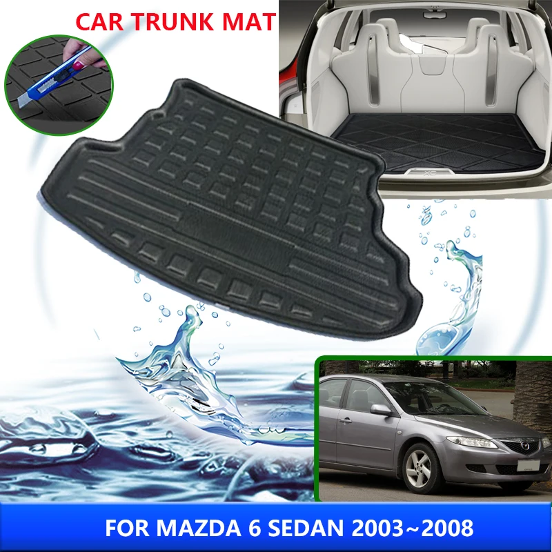 

Коврик для багажника автомобиля для Mazda 6 Mazda6 2005 седан 2003 ~ 2008 2006 2007 устойчивый к высоким температурам коврик для хранения аксессуары для интерьера автомобиля