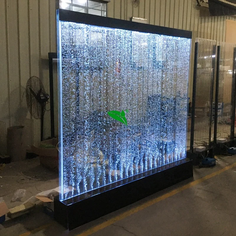 (Customized) Decorative floor standing led acrylic aquarium water bubble wall