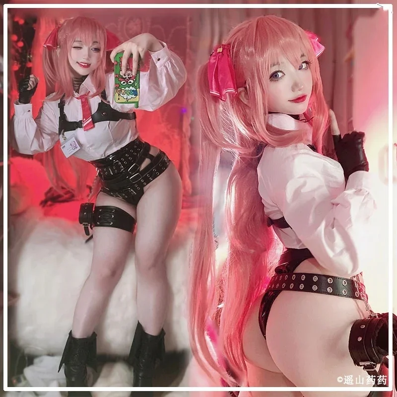 ​ Godin van de overwinning: Nikke Yuni sexy gevechtsuniform cosplayset met roze pruik anime replica kostuum voor Halloween, podium ​