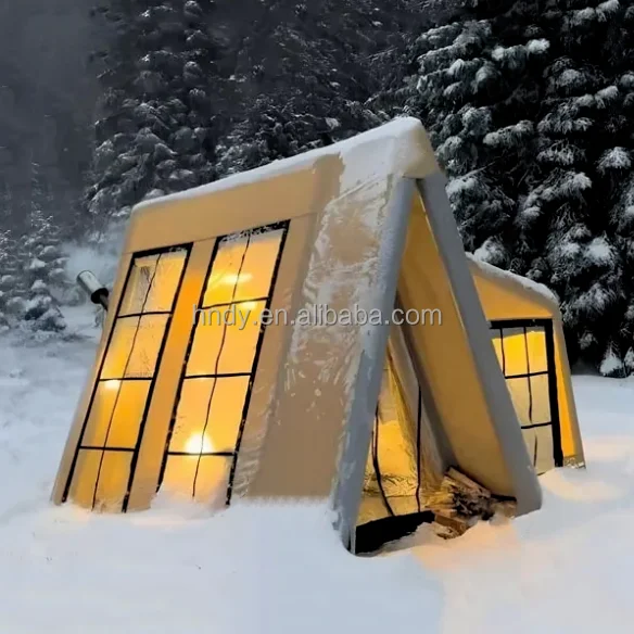 YTYIN Family Outdoor Camping Tent Double Layer Four-Season Oxford Portable Windproof PVC Air Tents House Two Bedrooms Living Roo
