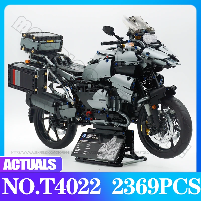 MOCBRICK High-Tech Power Locomotive R1250 GS Adventure Motorcycle Model T4022 Motorbike Building Block Brick Children Toys Gifts