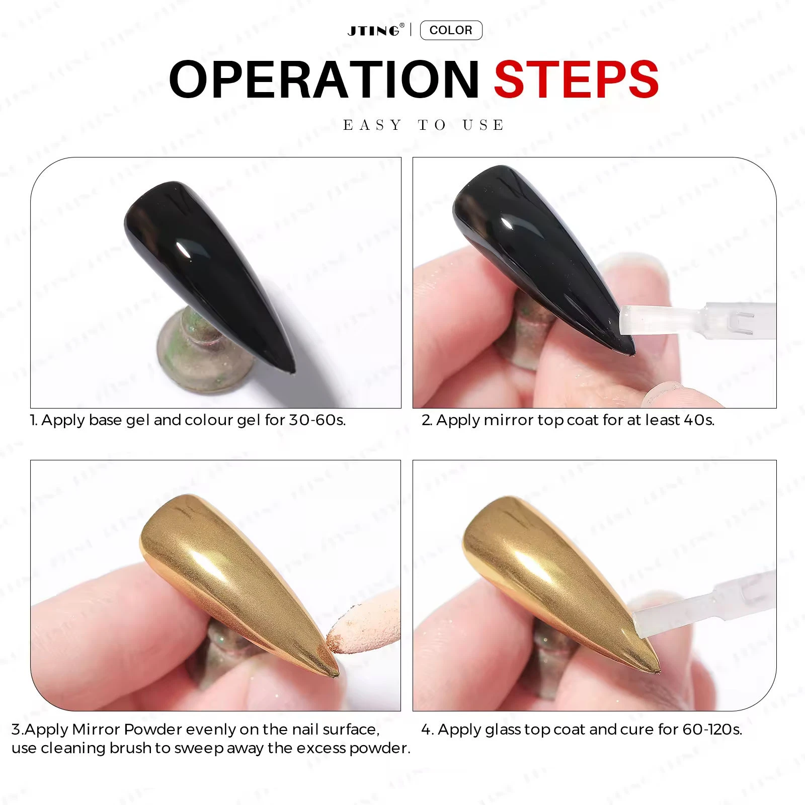 JTING 1 قطعة 15 مللي المهنية سهلة الاستخدام نباتي الراتنج الطبيعي الكروم مرآة سحرية مسحوق معطف فوقي هلام البولندية لا عصا مسحوق #6